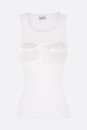 Balconette Bra tank top in rib jersey