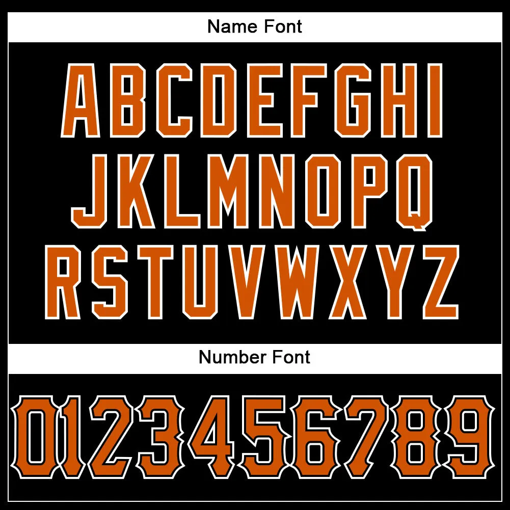 Custom Black Texas Orange-White Mesh Authentic Football Jersey