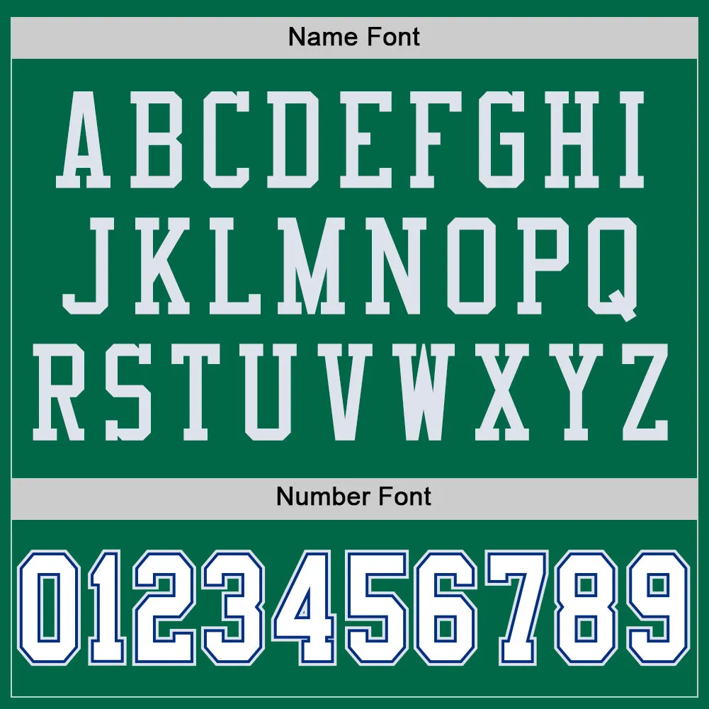 Custom Grass Green White-Royal Mesh Authentic Throwback Football Jersey