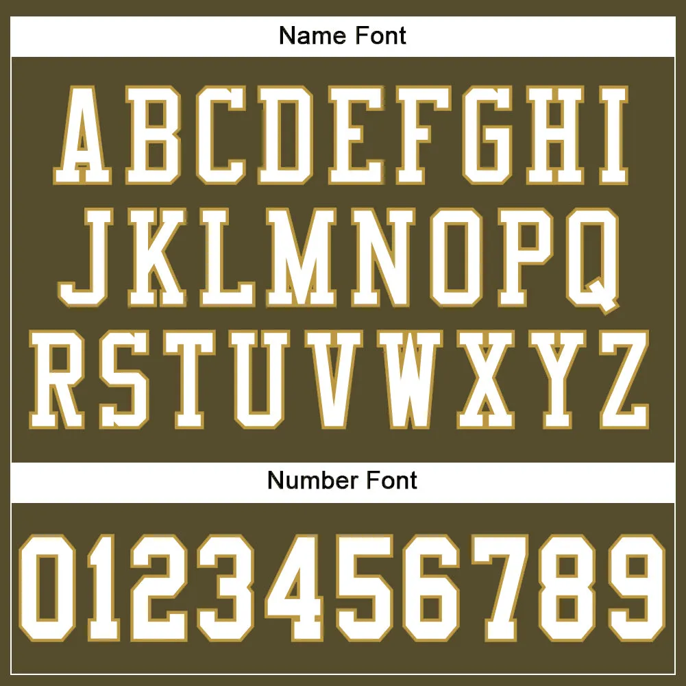 Custom Olive White-Old Gold Mesh Authentic Salute To Service Football Jersey