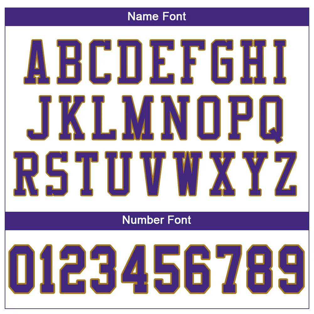 Custom White Purple-Old Gold Mesh Authentic Football Jersey