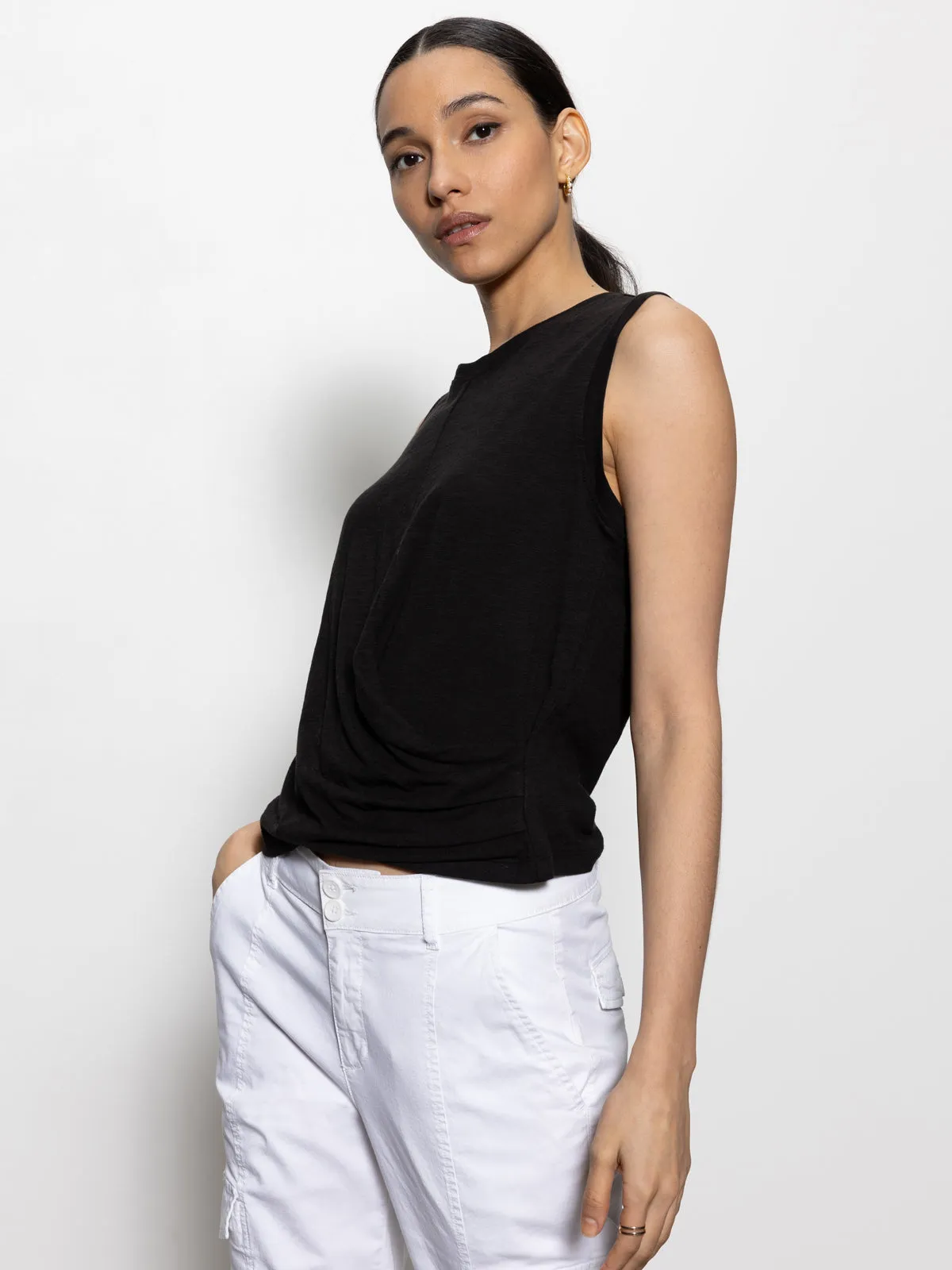 Draped Tank Black