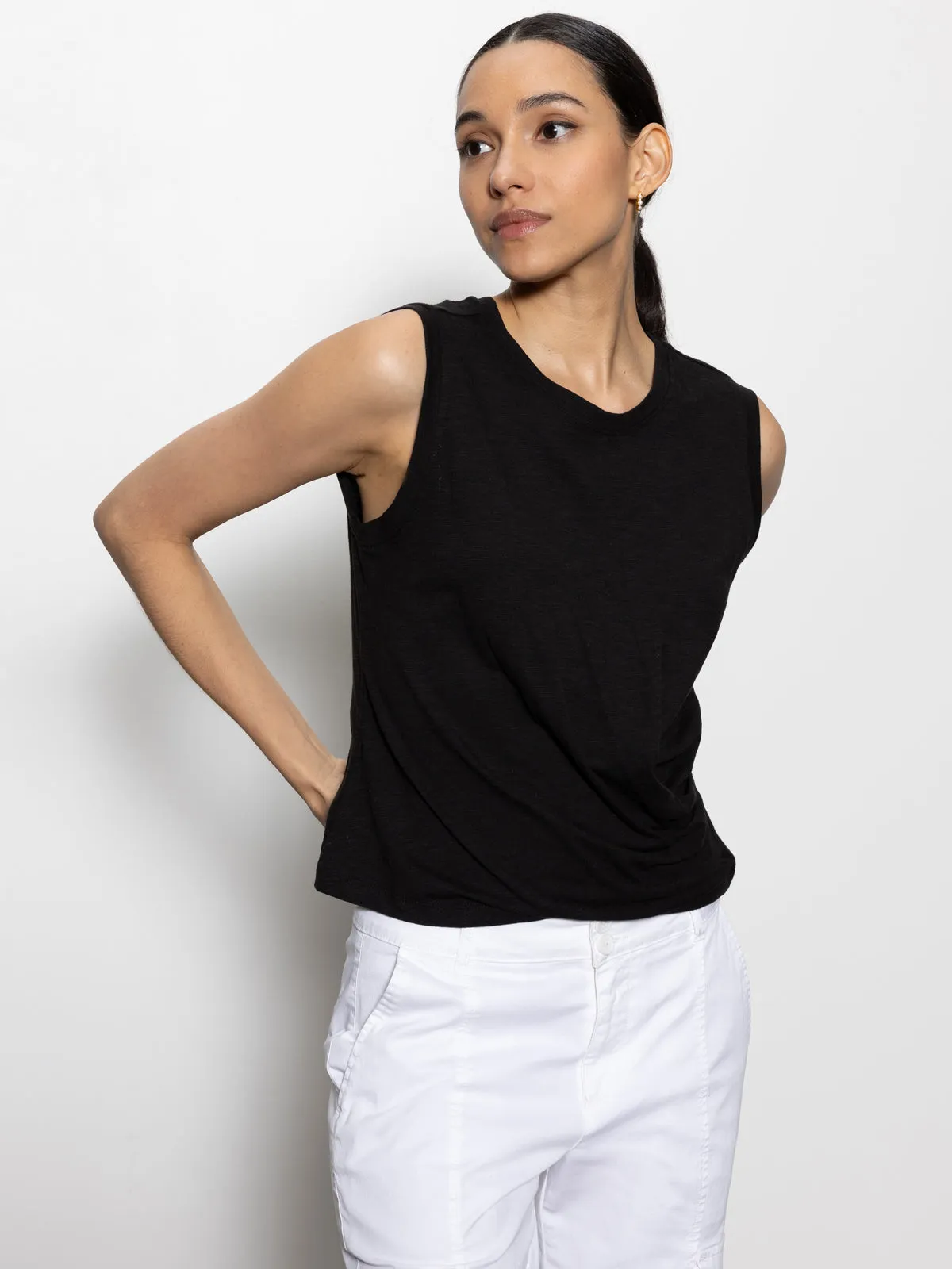 Draped Tank Black