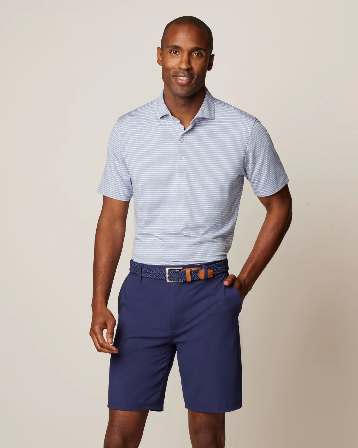Johnnie-O Men's Michael Striped Jersey Performance Polo