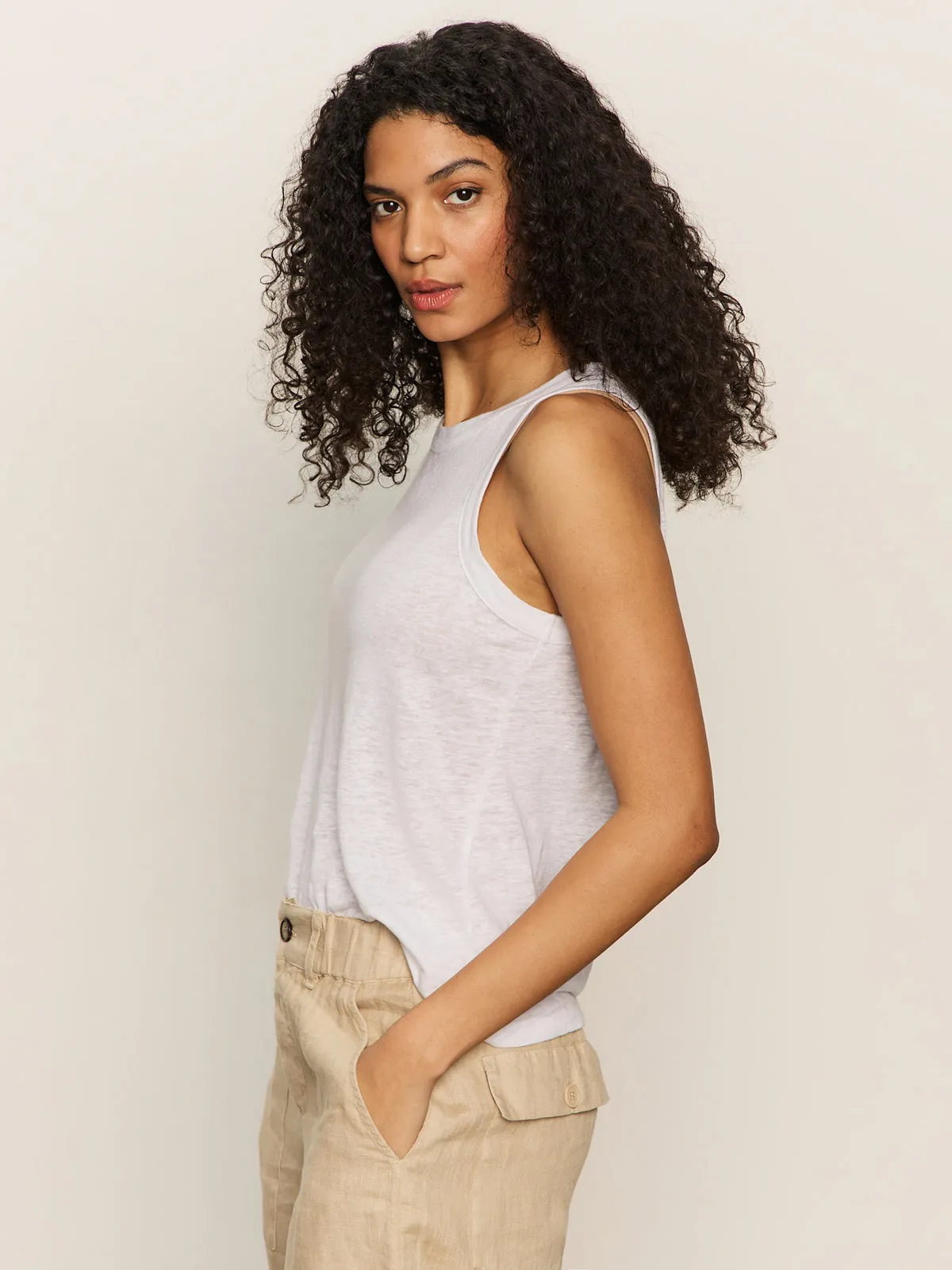 Linen Tank White