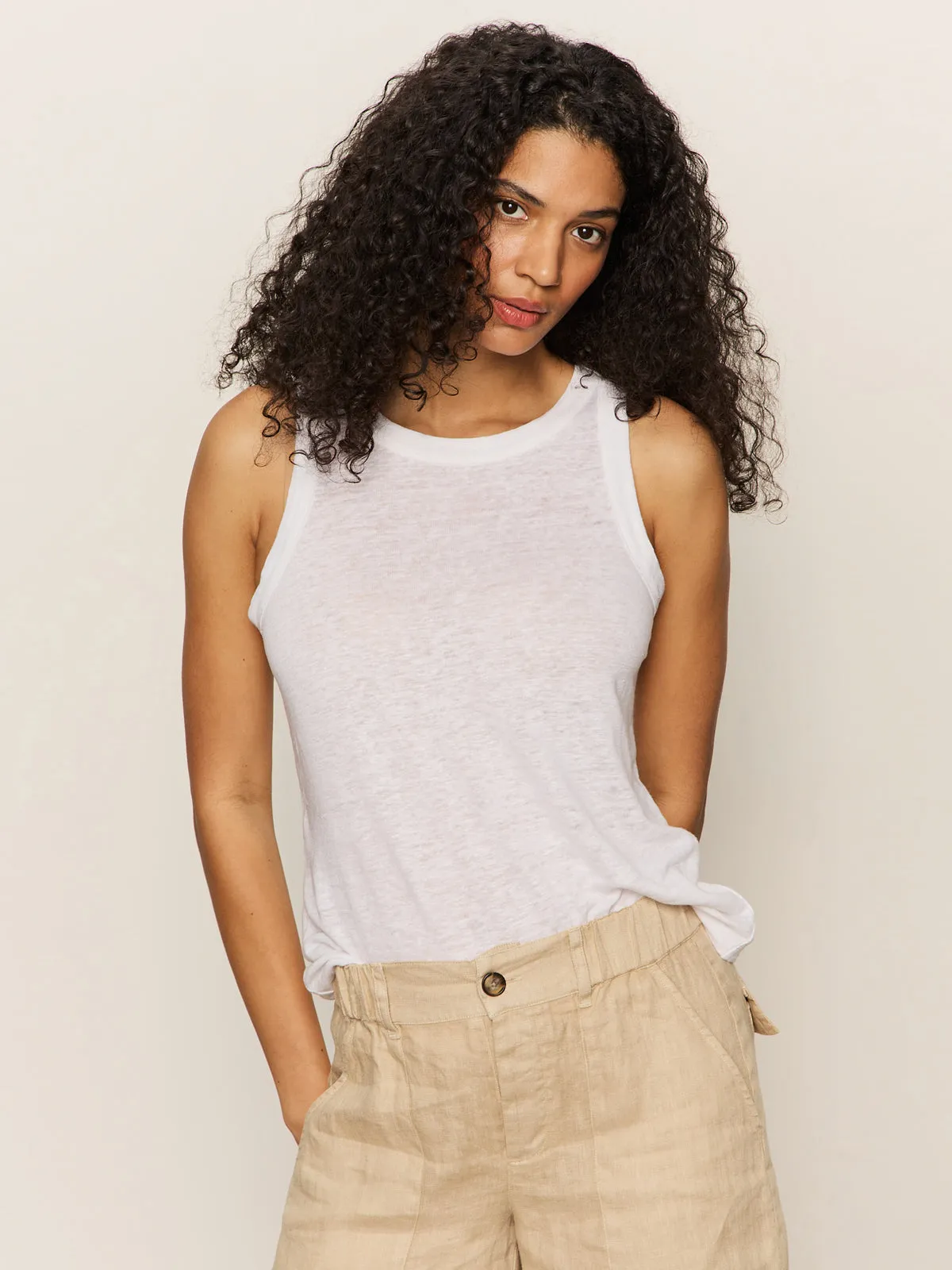 Linen Tank White