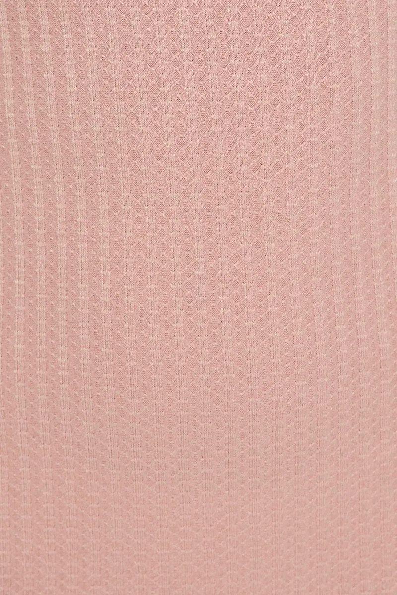 Pink Sleeveless Rib Jersey Mini Bodycon Dress