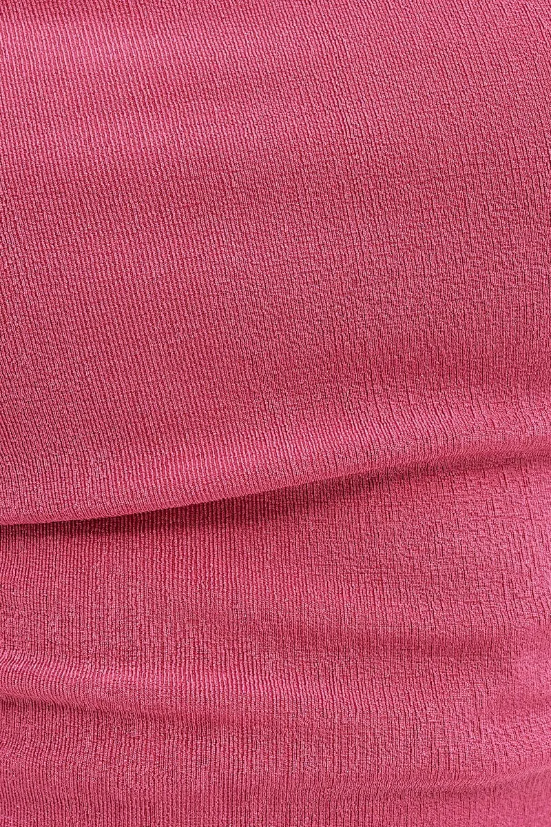 Pink Top One Shoulder Sleeveless Slinky