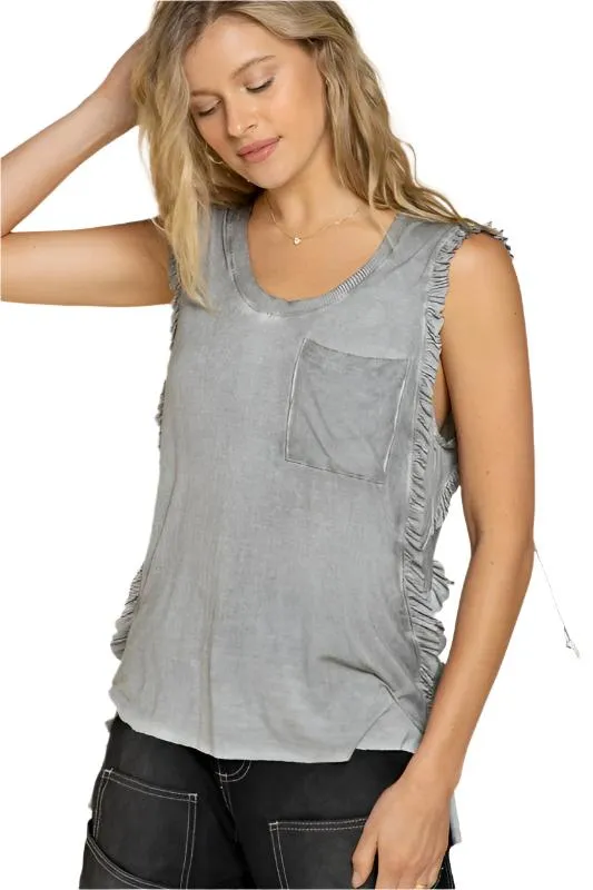 POL Criss-cross Lace-up Open Back Tank Top