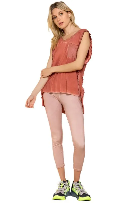 POL Criss-cross Lace-up Open Back Tank Top