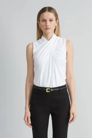 Sleeveless Twist Neck Knit