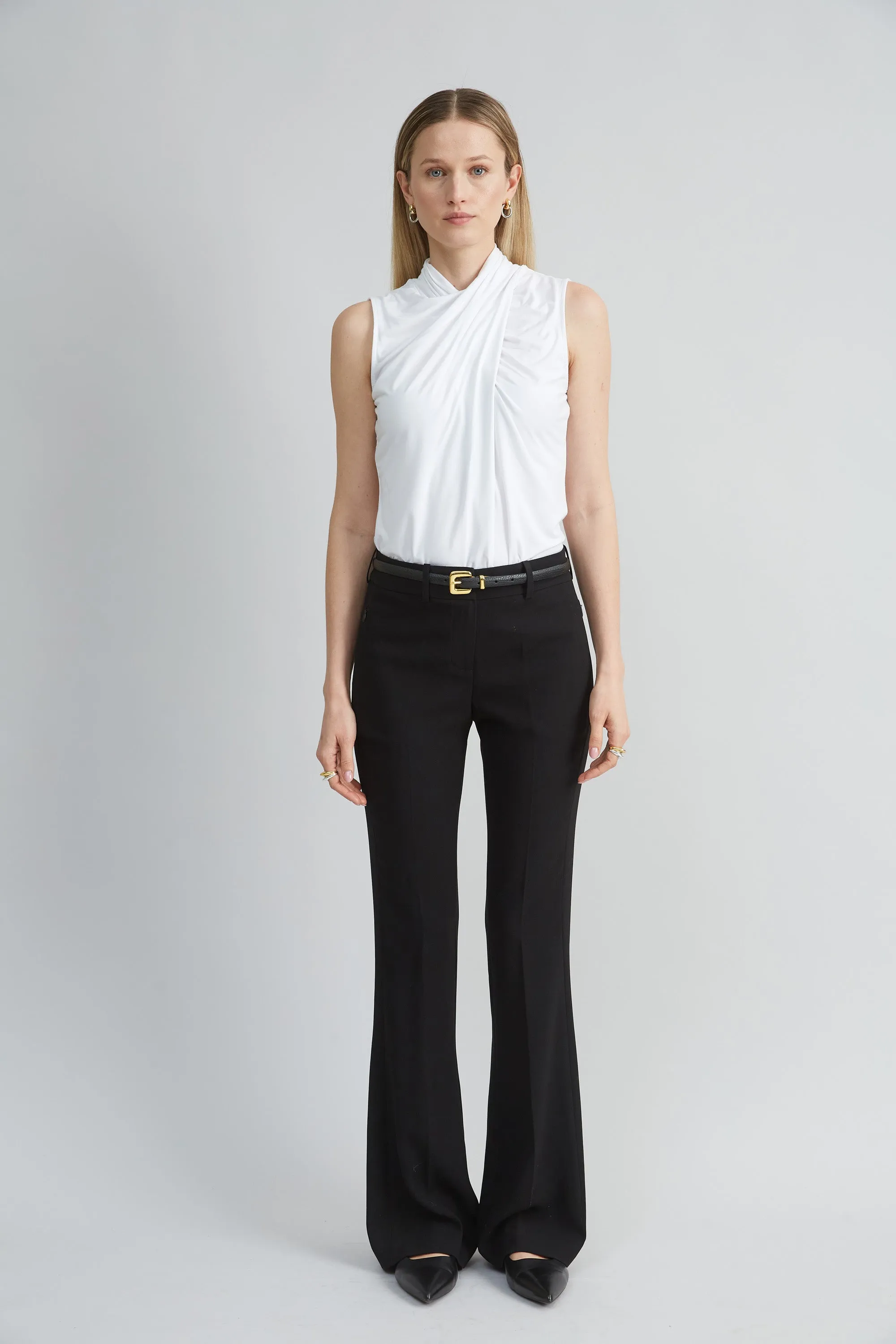 Sleeveless Twist Neck Knit