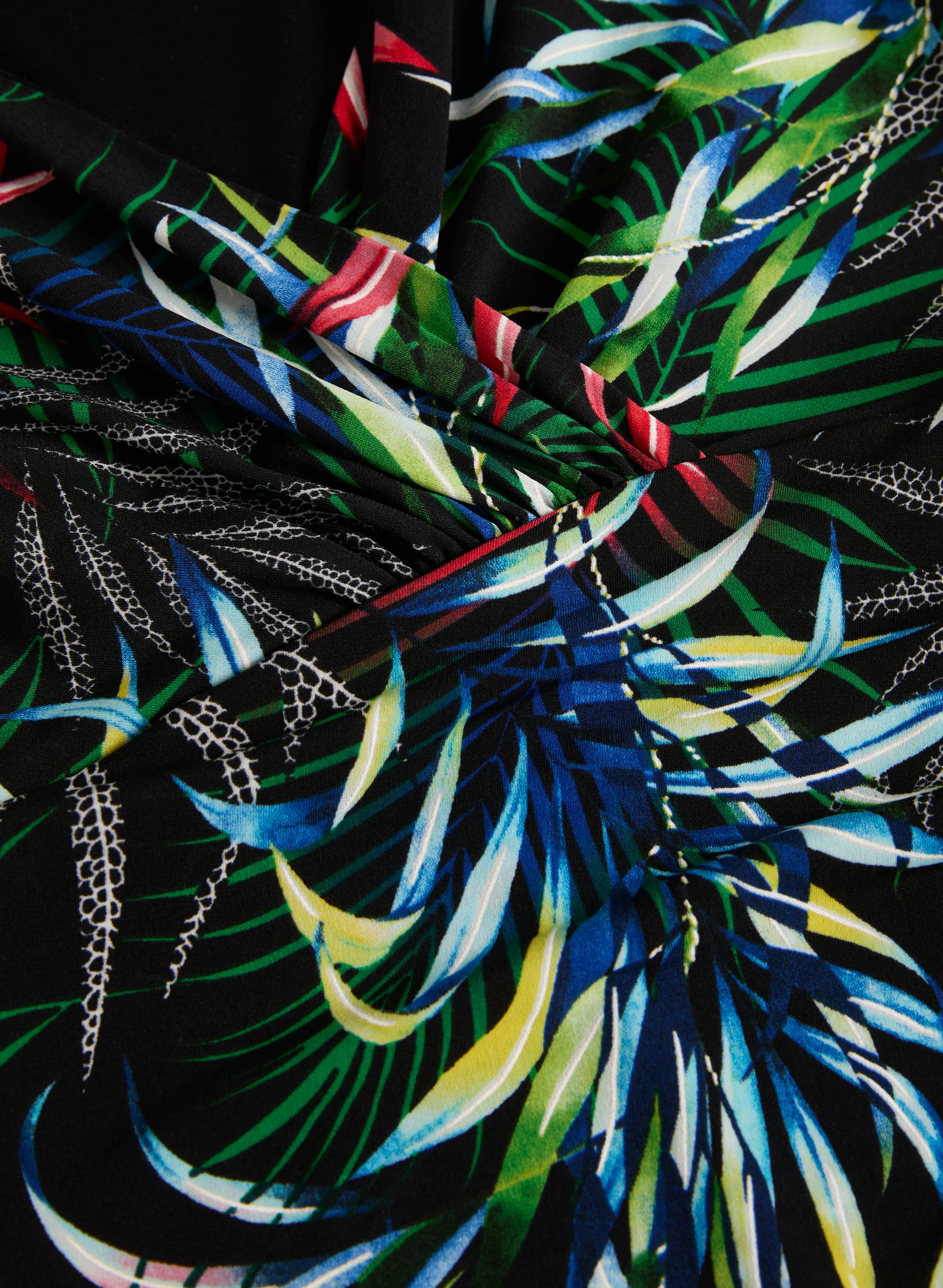 Tropical Wrap-Style Dress
