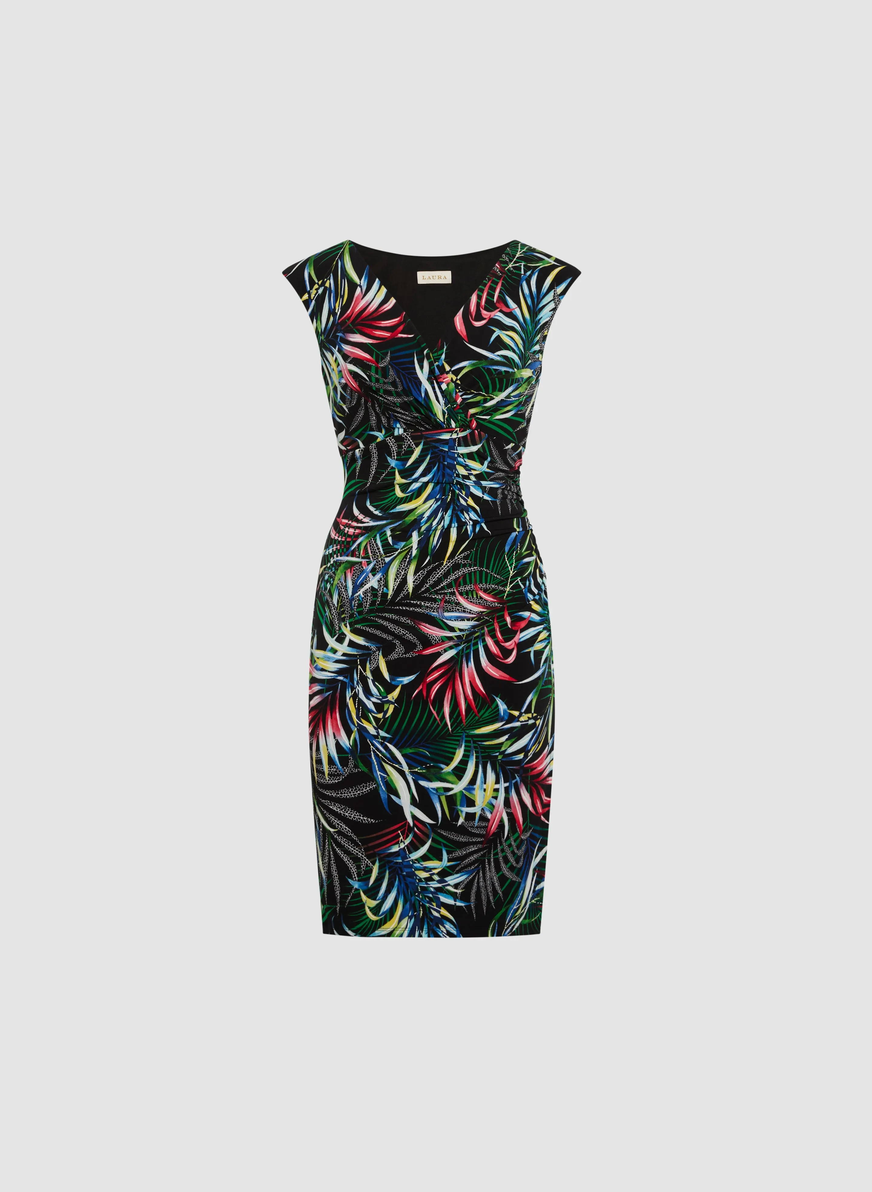 Tropical Wrap-Style Dress